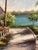 Traditional Large Mid-Century Style Coastal Tropical Palm Tree Landscape Oil Painting - Framed Fine Art For Sale - Image 3 of 10