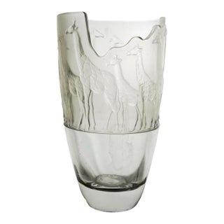 Vintage Nachtmann Crystal Giraffe Vase For Sale