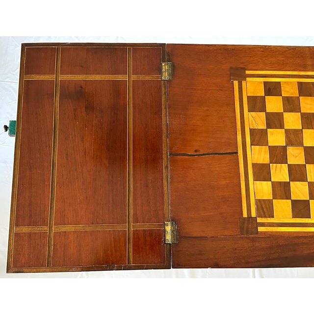 Louis XVI Marquetry Game Table: Antique Mahogany Chessboard For Sale - Image 4 of 10