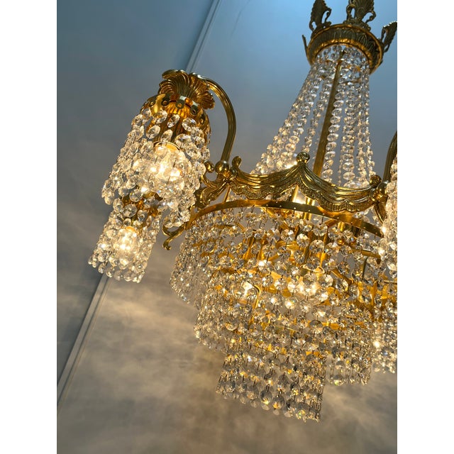 Vintage Crystal Swarovski Chandelier, 1960s For Sale - Image 13 of 18