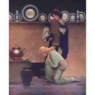 1925 Maxfield Parrish Lithograph "Lady Violetta and the Knave Opening the Oven Door to See if the Tarts Are Done" For Sale