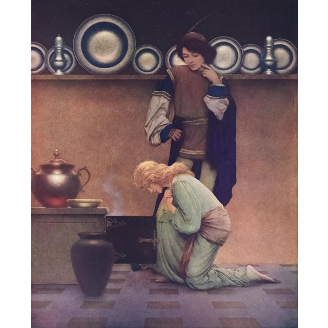 1925 Maxfield Parrish Lithograph "Lady Violetta and the Knave Opening the Oven Door to See if the Tarts Are Done" For Sale