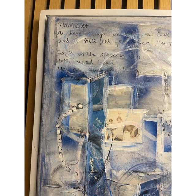 Cheryl Fudge “Nantucket I” – Large Blue & White Coastal Abstract Mixed Media Painting (2025) For Sale - Image 9 of 11