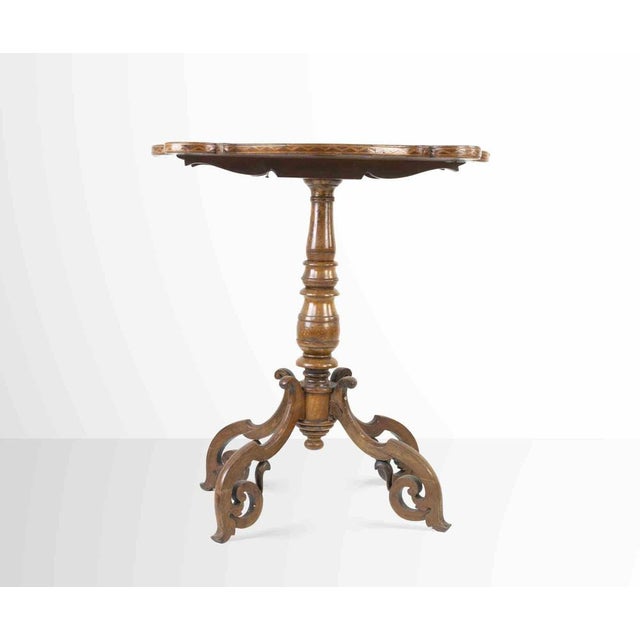 19th Century Maple Coffee Table with Walnut Inlays, Italy For Sale - Image 4 of 9