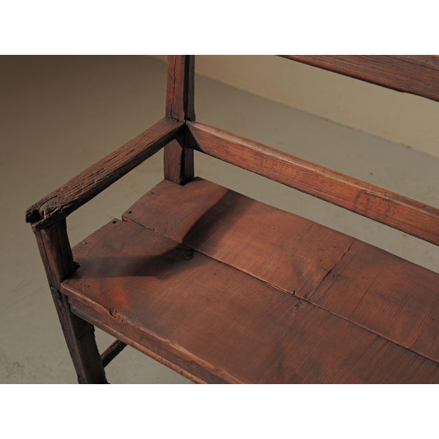Antique Folk Art Fireplace Bench in Wood, 1800s For Sale - Image 13 of 16