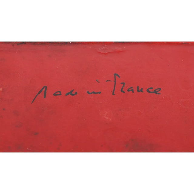 1950s Vintage French Red Tole Jardiniere Cachepot For Sale - Image 4 of 4