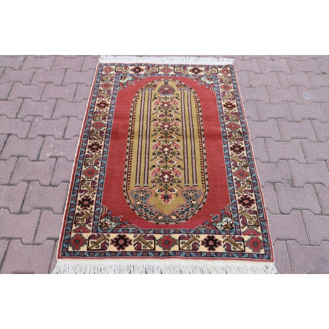 1950s Turkish Red Natural Wool Rug For Sale - Image 10 of 10