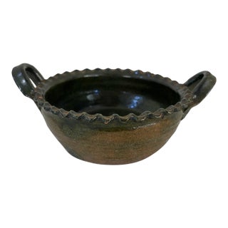 1970s Oxacan Green Glazed Casserole.Mexian Atzompa Pottery Dish For Sale