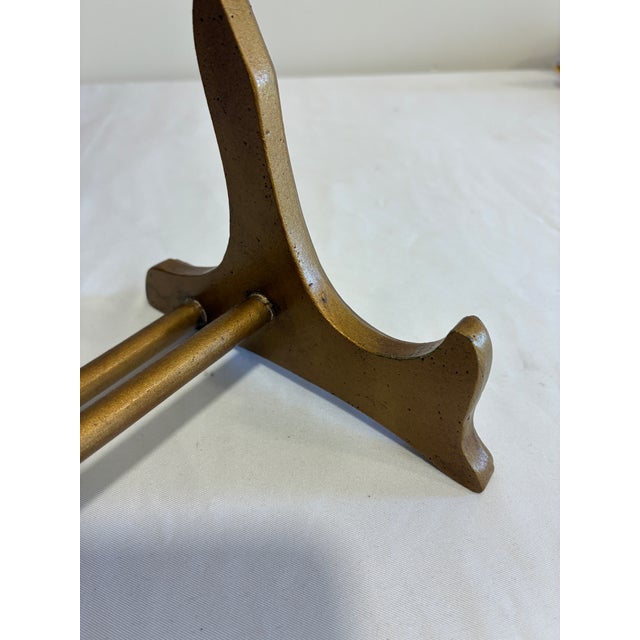 Vintage Gold Painted Wood Plate Stand / Easel For Sale In Oklahoma City - Image 6 of 8
