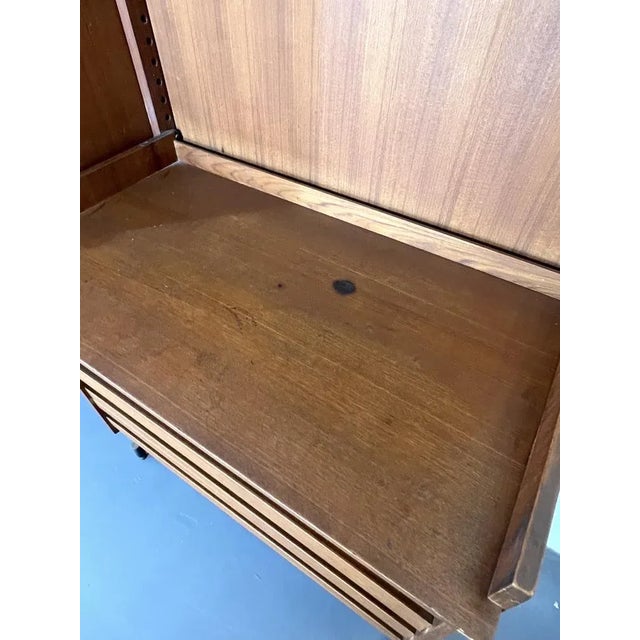 Brown Mid-Century Modern Modular Wood Bookcase, 1950s For Sale - Image 8 of 18