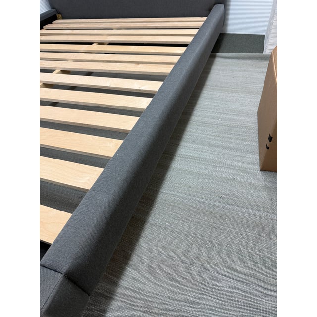 2010s Queen Size Crate & Barrel Tate Upholstered Bed Frame For Sale - Image 5 of 13