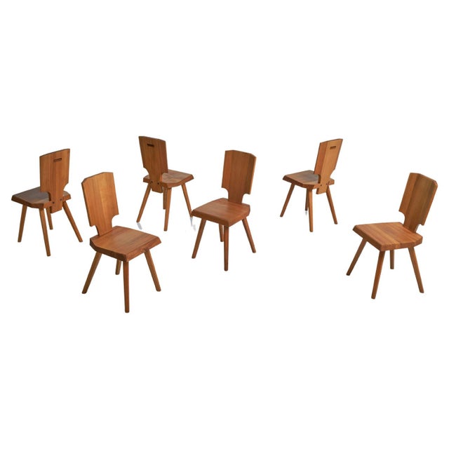 S28 Chairs in Elm from Pierre Chapo, France, 1972, Set of 6 For Sale - Image 14 of 14