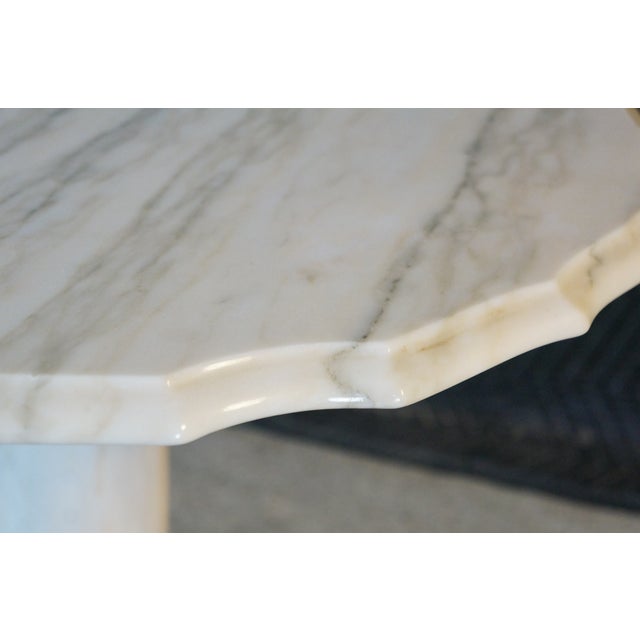 Mid Century Italian Marble Scalloped Pedestal Side Table Sculpture Stand For Sale - Image 4 of 16