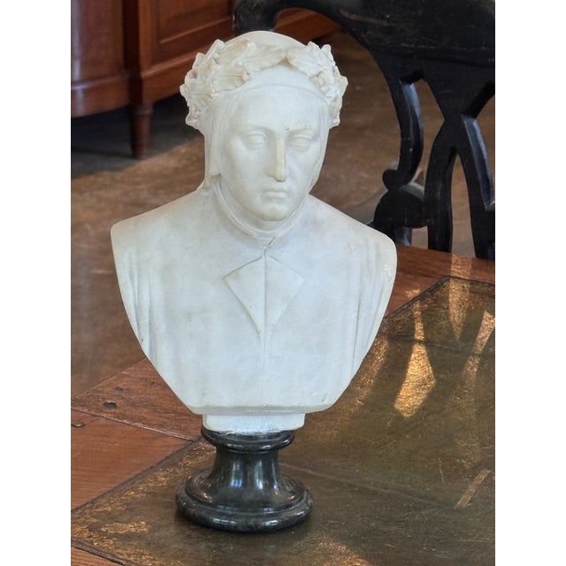 1950s Alabaster Bust of Dante For Sale - Image 4 of 9
