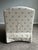 Vintage Baker Milling Road Upholstered Slipper Lounge Chair in Blue & Ivory Fabric For Sale In Charlotte - Image 6 of 9