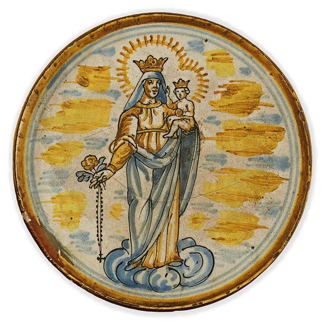 Antique Majolica Cake Stand, 1700s For Sale - Image 5 of 5