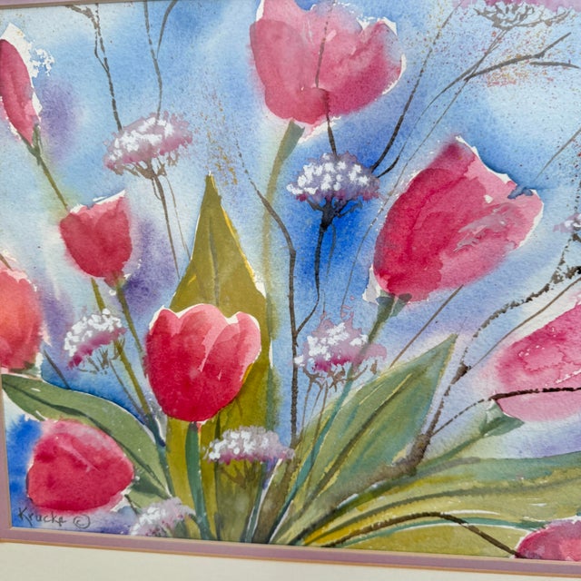 Impressionist 1990s Floral Watercolor by Bruce Krucke For Sale - Image 3 of 11