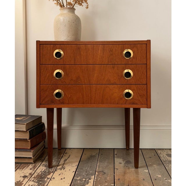 Small Danish Teak Nightstand For Sale - Image 4 of 9