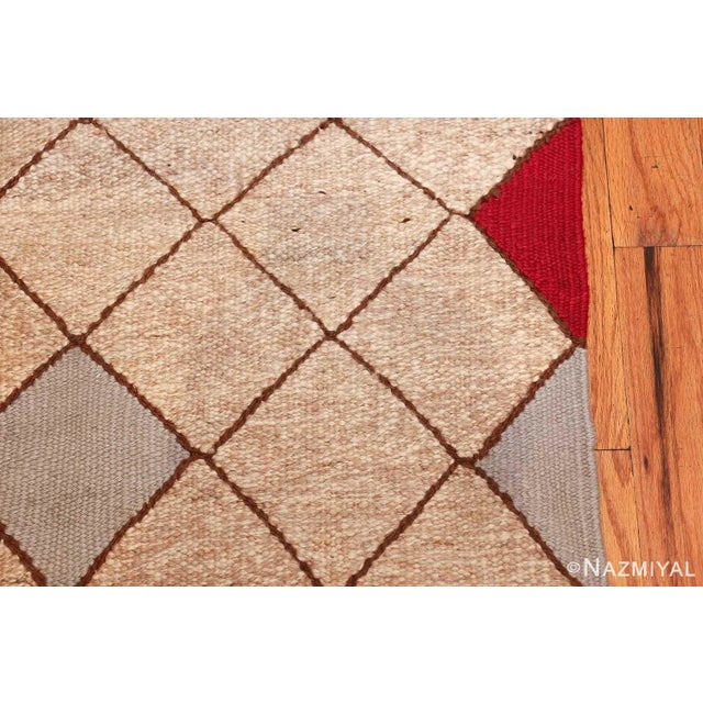 Nazmiyal Collection Mid Century Modern Swedish Geometric Kilim Area Rug For Sale - Image 4 of 10