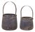 Natural Wooden Pail Planter with Metal Handle Accent (Set of 2) For Sale