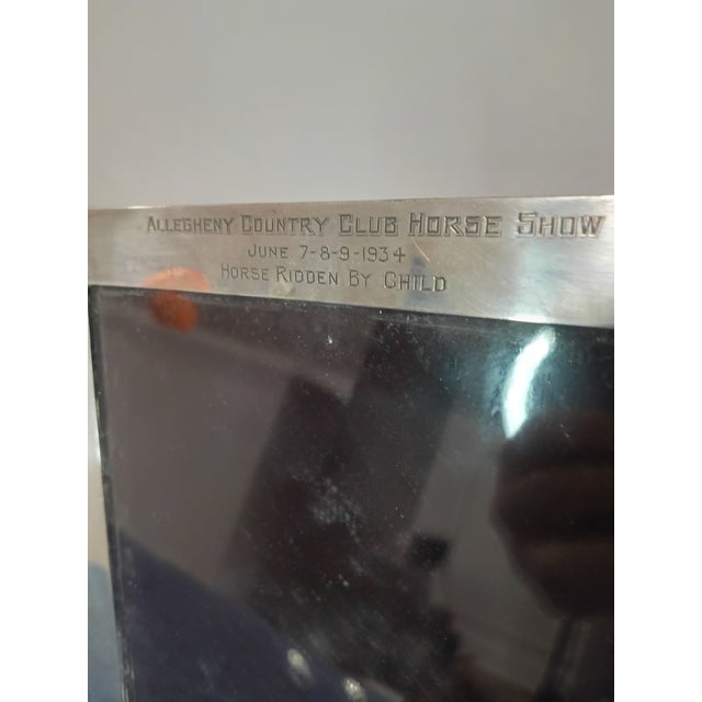 Amazing sterling silver picture frame/trophy from the Allegheny Country Club Horse Show held June 7-8, 1934. It is marked...