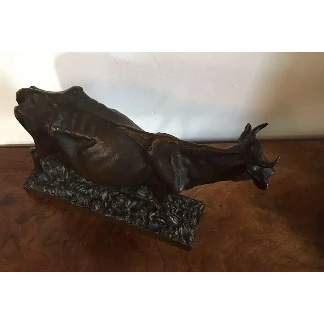 19th Century French Animalier Bronze Sculpture of a Cow For Sale - Image 9 of 11