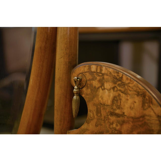 Brown Art Deco Cheval Mirror attributed to Octave Dupont, 1930s For Sale - Image 8 of 15