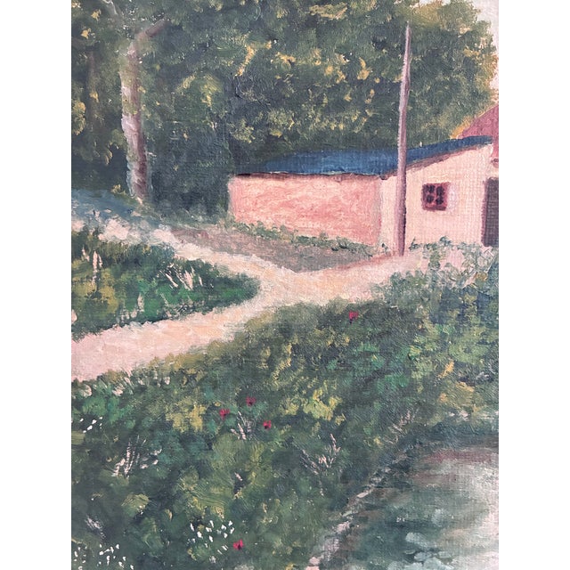 Vintage Original Landscape Oil Painting, Signed Farmhouse Art For Sale - Image 13 of 18