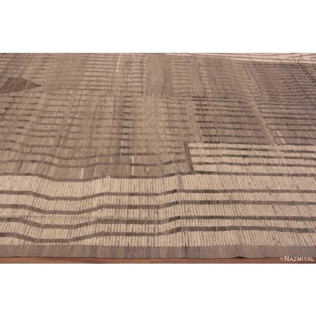 2020s Nazmiyal Collection Neutral Earthy Tribal Geometric Area Modern Rug For Sale - Image 5 of 6