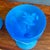Vintage Westmoreland Blue Satin Glass Candy Dish With Lid – Hand-Painted Floral Compote For Sale In Miami - Image 6 of 7