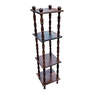 Mid 20th Century Four Tier Stained Walnut Etagere. For Sale