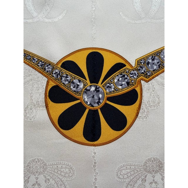 CARTIER CLOCK DIAL silk scarf 1990 This exquisite Must de Cartier scarf is inspired by Art Deco design, featuring...