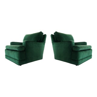 Pair of Billy Haines Style "Seniah" Chairs in Green Upholstery For Sale