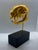 Golden Cat Skull Desk Sculpture on Black Marble Base For Sale - Image 6 of 11
