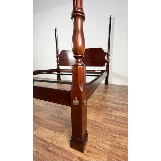 Stickley Stickley Solid Mahogany King Size 4 Post Poster Bed For Sale - Image 4 of 10