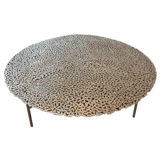 Jean Cast Butterfly Indoor or Outdoor Coffee Table in White Bronze by Fred & Juul For Sale