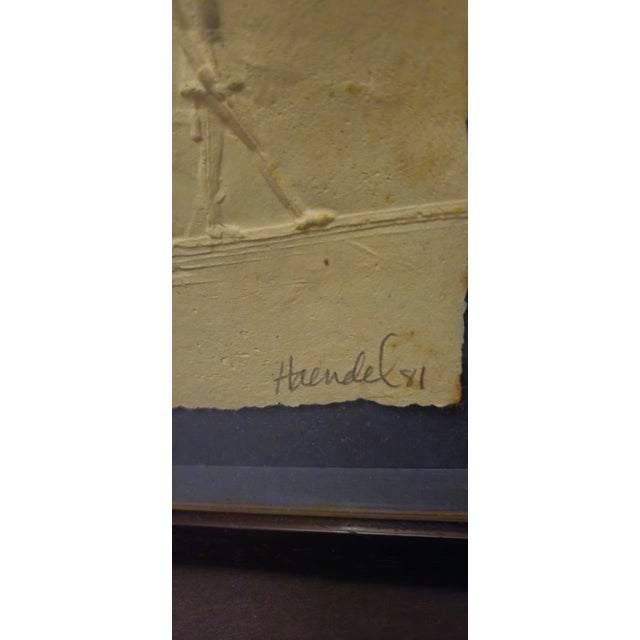 Signed William Haendel Cast Paper Relief Sculpture Art, 1981 For Sale - Image 11 of 17