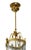 Italian chandelier lantern is made in gilt metal with curve glass details. Bulb holders: E14 type, 4 pieces (bulbs are not...
