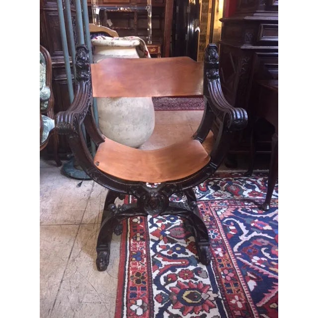 Late 19th Century English Carved Wood Arm Chair For Sale - Image 9 of 11