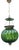 Art Deco Chandelier in Glass and Brass in Green, 1920s For Sale