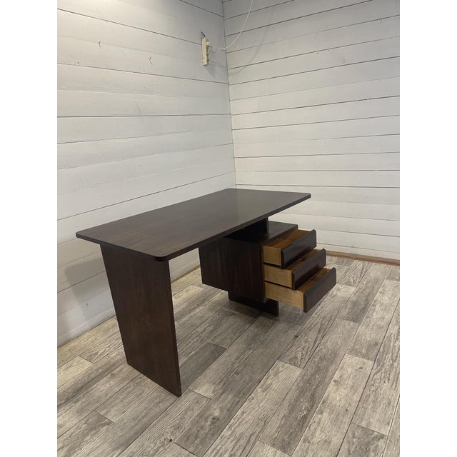 Wood Writing Desk by Bohumil Landsman for Jitona For Sale - Image 7 of 9