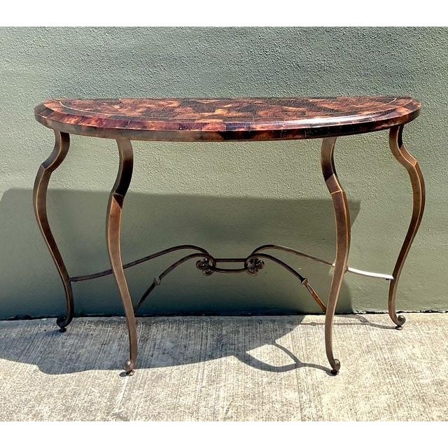 Vintage Maitland Smith Tessellated Coconut Shell Console Table For Sale In West Palm - Image 6 of 12
