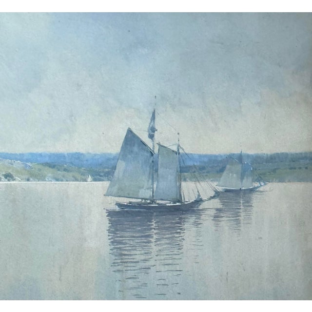 Early 20th Century Hezekiah Anthony Dyer (1872-1943) Gouache Watercolor Seascape, Framed For Sale - Image 5 of 10