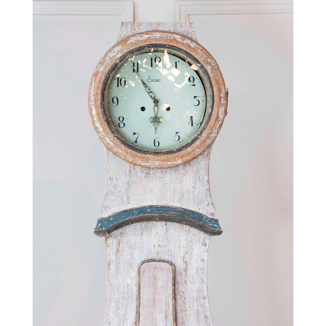 19th Century Scandinavian Painted Pine Longcase Clock For Sale - Image 4 of 11
