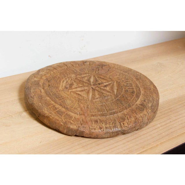 Farmhouse Round Carved Plate For Sale - Image 4 of 6