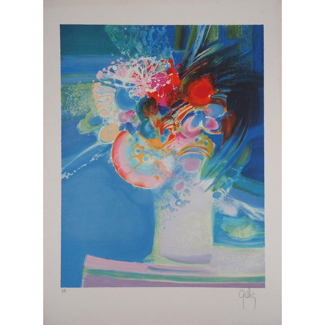 Daniel Gelis, Le bouquet de fleurs, Lithograph For Sale - Image 8 of 8
