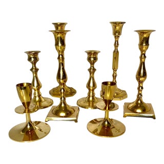 Brass Candlesticks - Set of 8 For Sale
