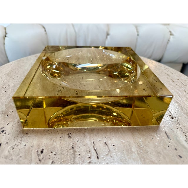 1970s Yellow Glass Ashtray Circa 1970's Italy For Sale - Image 5 of 6