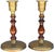 Mid-Century Modern Vintage Handmade Moroccan Brass & Wooden Candlesticks, S/2 For Sale - Image 3 of 3