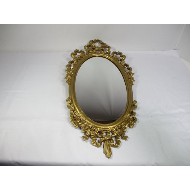 Syroco Vintage Syroco Hollywood Regency Rococo Gold Mirror For Sale - Image 4 of 11